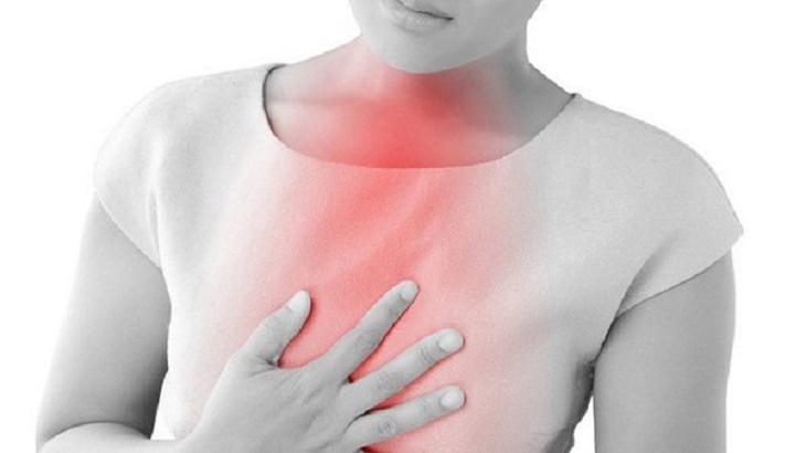 Bệnh nhân thường gặp cảm giác đau nóng vùng giữa ngực