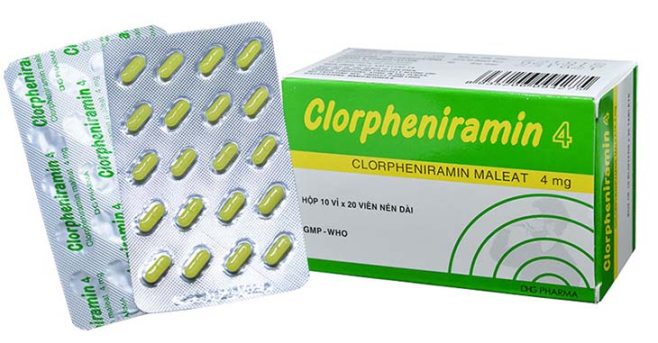 Thuốc trị nổi mề đay Clorpheniramin