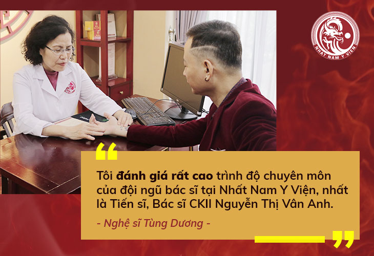 Nghệ sĩ Tùng Dương rất hài lòng và đánh giá rất cao chuyên môn vững vàng của bác sĩ Vân Anh