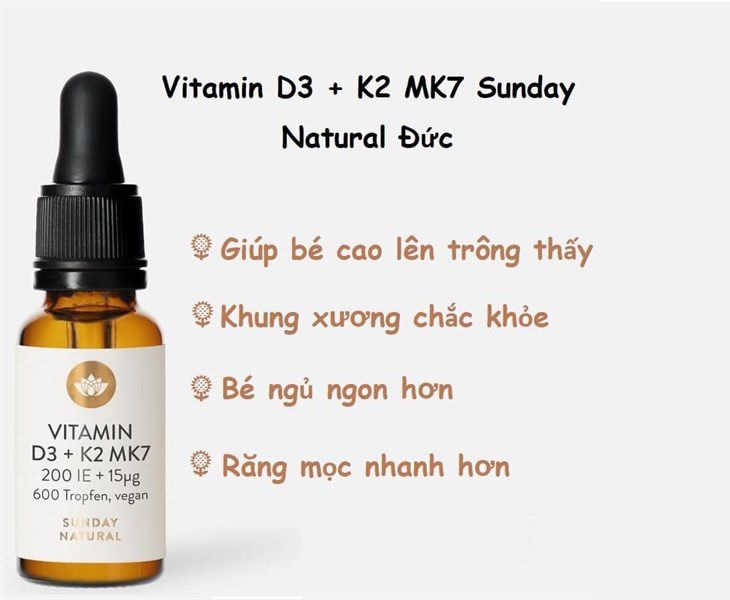 D3 K2 MK7 mang đến nhiều công dụng tuyệt vời cho sức khỏe của trẻ nhỏ