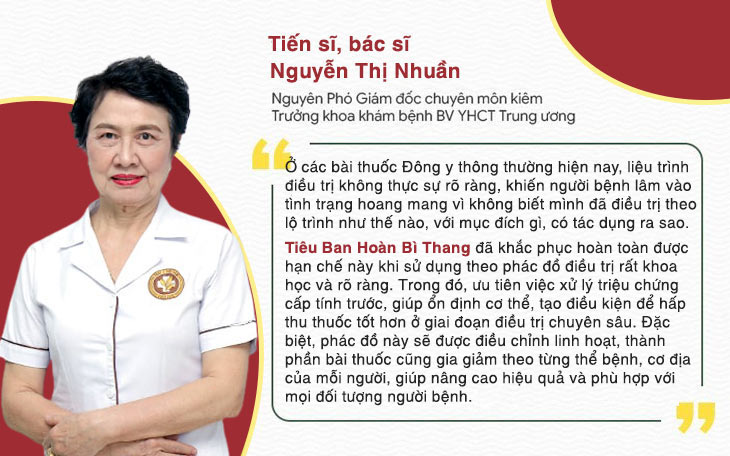 Đánh giá của bác sĩ Nguyễn Thị Nhuần về bài thuốc Tiêu Ban Hoàn Bì Thang