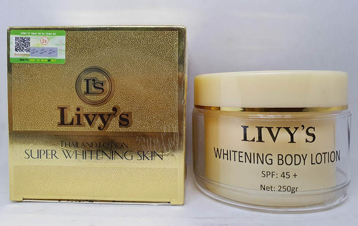 Livy’s Whitening Body Lotion thẩm thấu nhanh và dưỡng trắng da tự nhiên