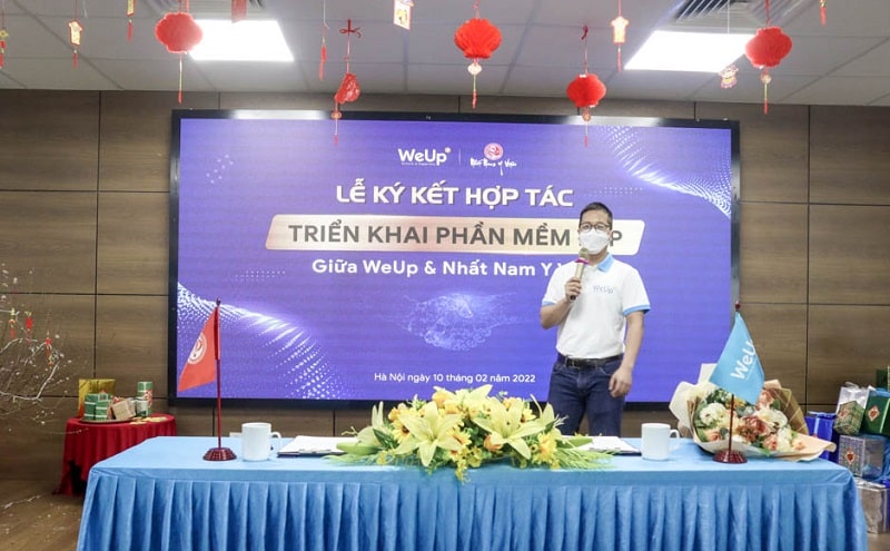 Ông Nguyễn Văn Nam - Trường phòng công nghệ WeUp phát biểu tại buổi lễ ký kết 