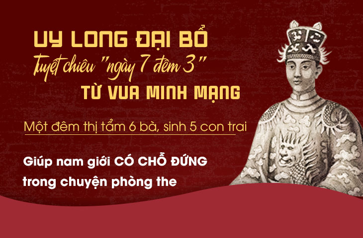 Bài thuốc Uy Long Đại Bổ giúp các quý ông mạnh mẽ như vua Minh Mạng