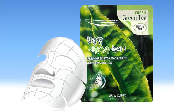 3w Clinic Fresh Green Tea Mask Sheet được người dùng đánh giá cao trong trị mụn ẩn