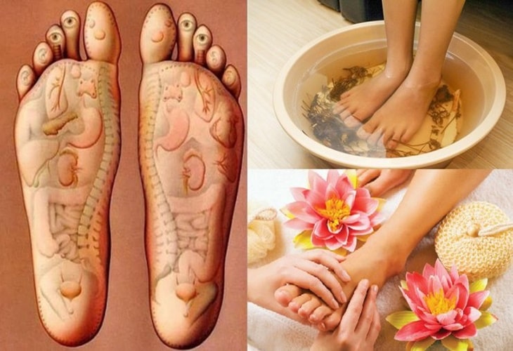 Ngâm chân bằng nước ấm là một trong những mẹo chữa đau đầu vùng trán tại nhà