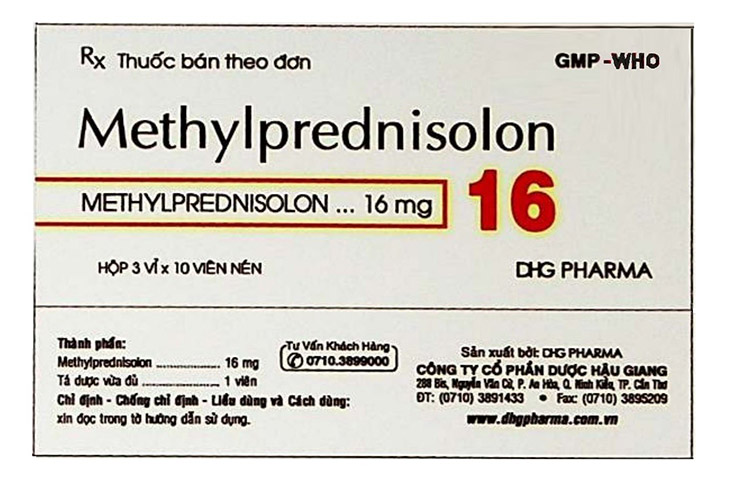 Thuốc trị viêm xoang mãn tính Methylprednisolone nằm trong nhóm kháng viêm toàn thân