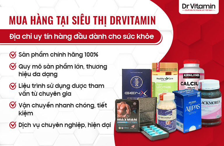 DrVitamin là một chuỗi siêu thị chuyên cung cấp vitamin, các sản phẩm, thực phẩm chức năng giúp bảo vệ sức khỏe người dùng