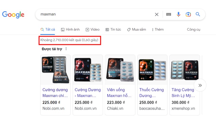 Sản phẩm ghi nhận lượt tìm kiếm khủng trên Google
