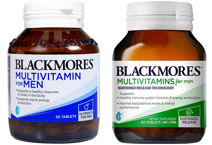 Hình ảnh Blackmores Multivitamin For Men mẫu cũ (trái) - mới (phải)