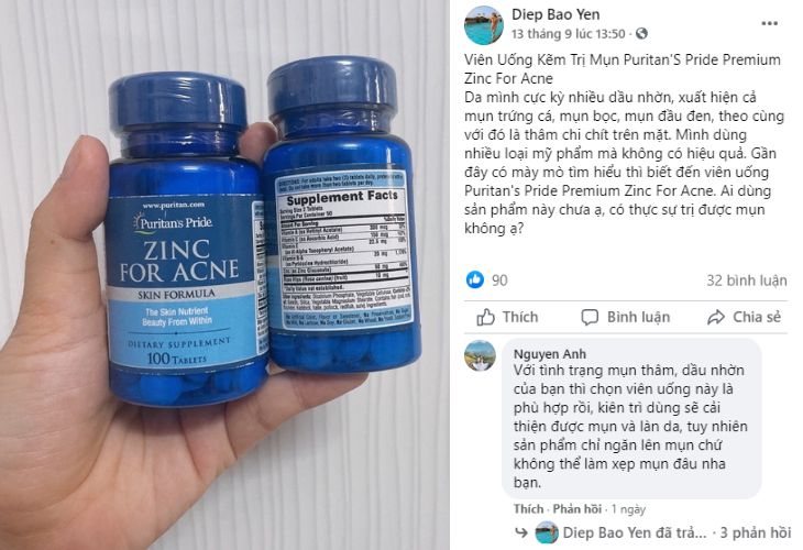 puritans pride premium zinc for acne