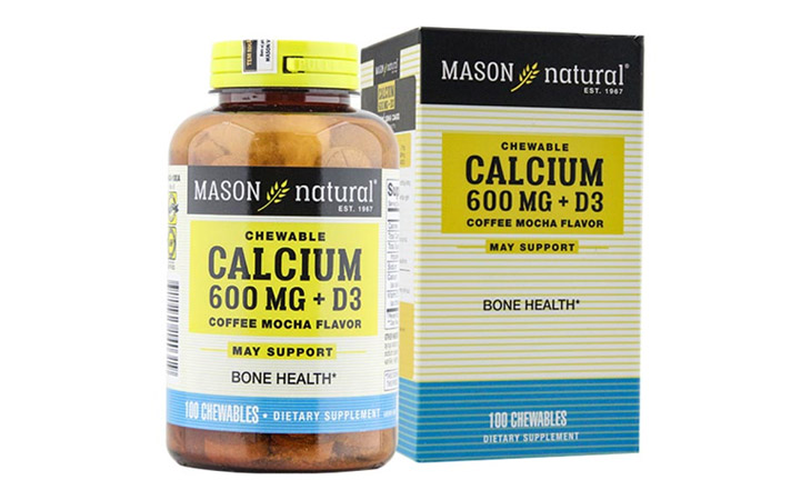 Mason Natural Chewable Calcium 600 mg + D3 